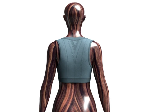 Girls V-Neck Sports Crop Top 3D Model