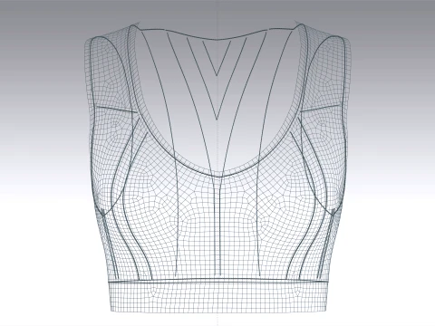 Girls V-Neck Sports Crop Top 3D Model