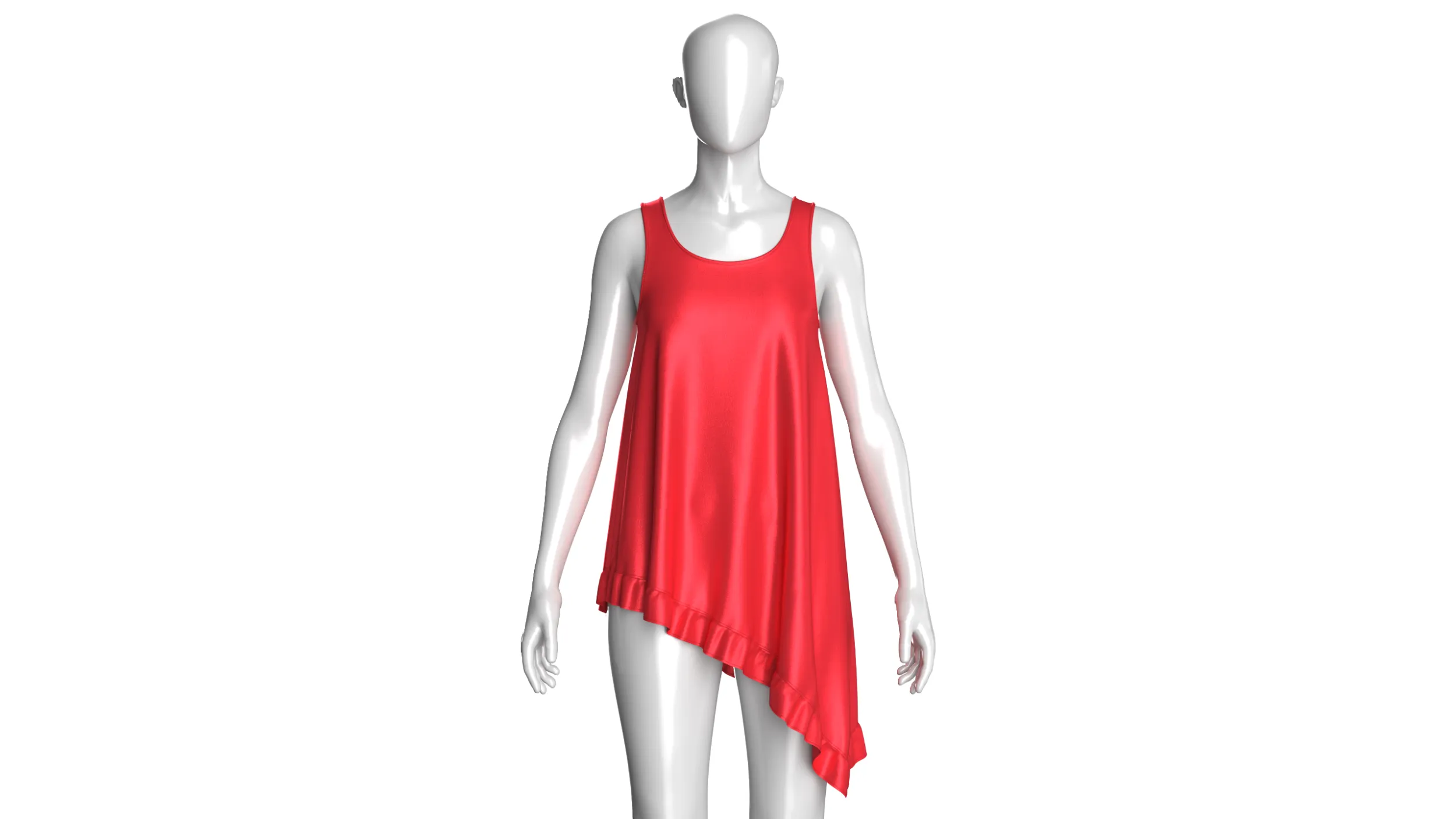 Girls Sleeveless Silk Nightwear 3D Model .c4d .max .obj .3ds .fbx .stl .blend 