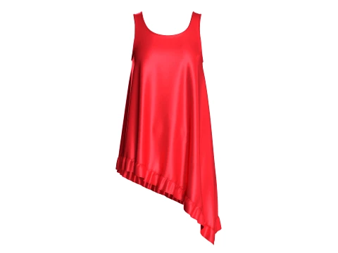Girls Sleeveless Silk Nightwear 3D Model