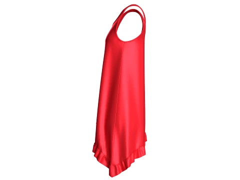 Girls Sleeveless Silk Nightwear 3D Model