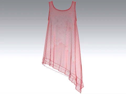 Girls Sleeveless Silk Nightwear 3D Model
