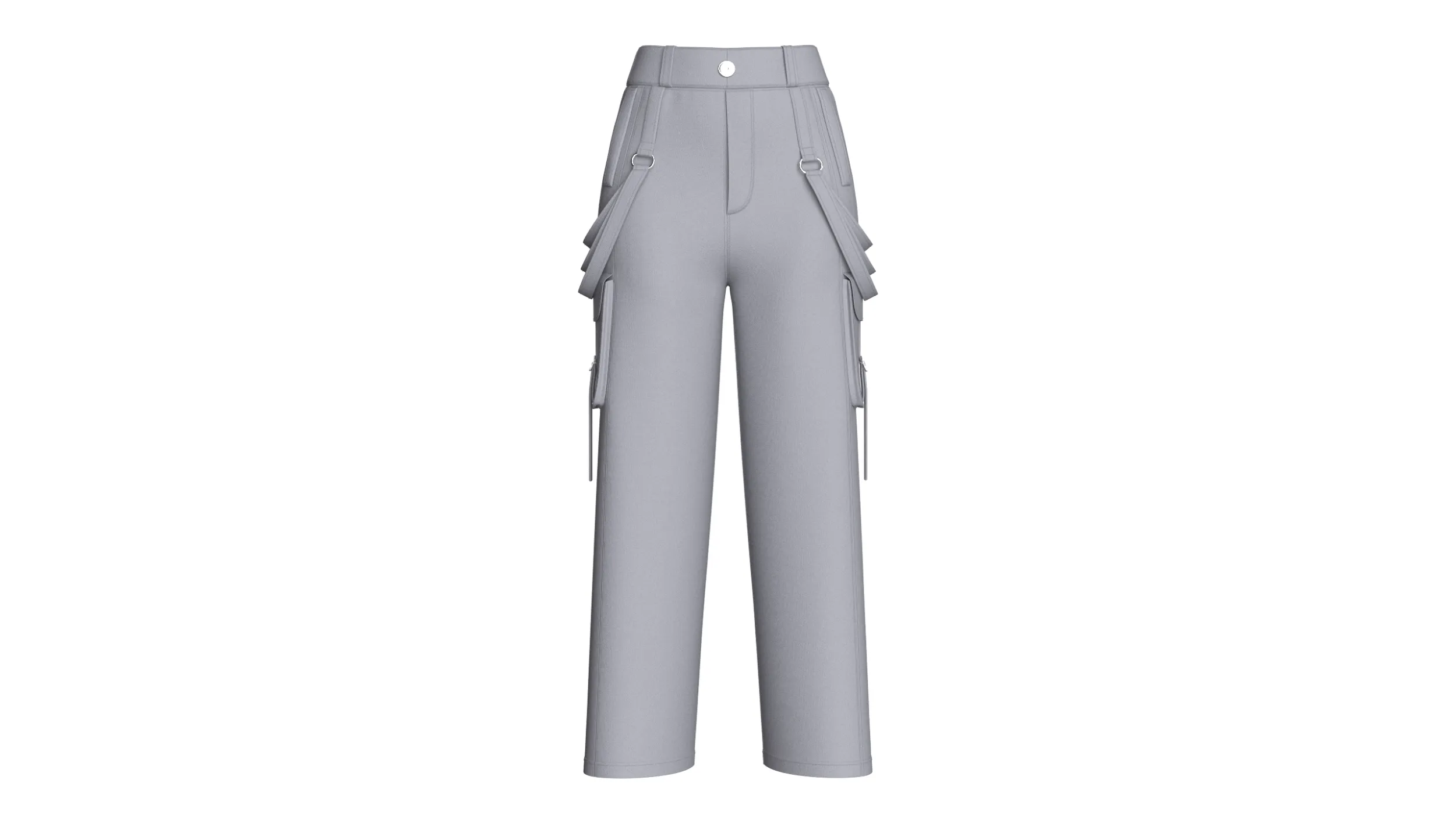 Girls Techwear Strap Detail Cargo Pant 3D Model .c4d .max .obj .3ds .fbx .stl .blend 