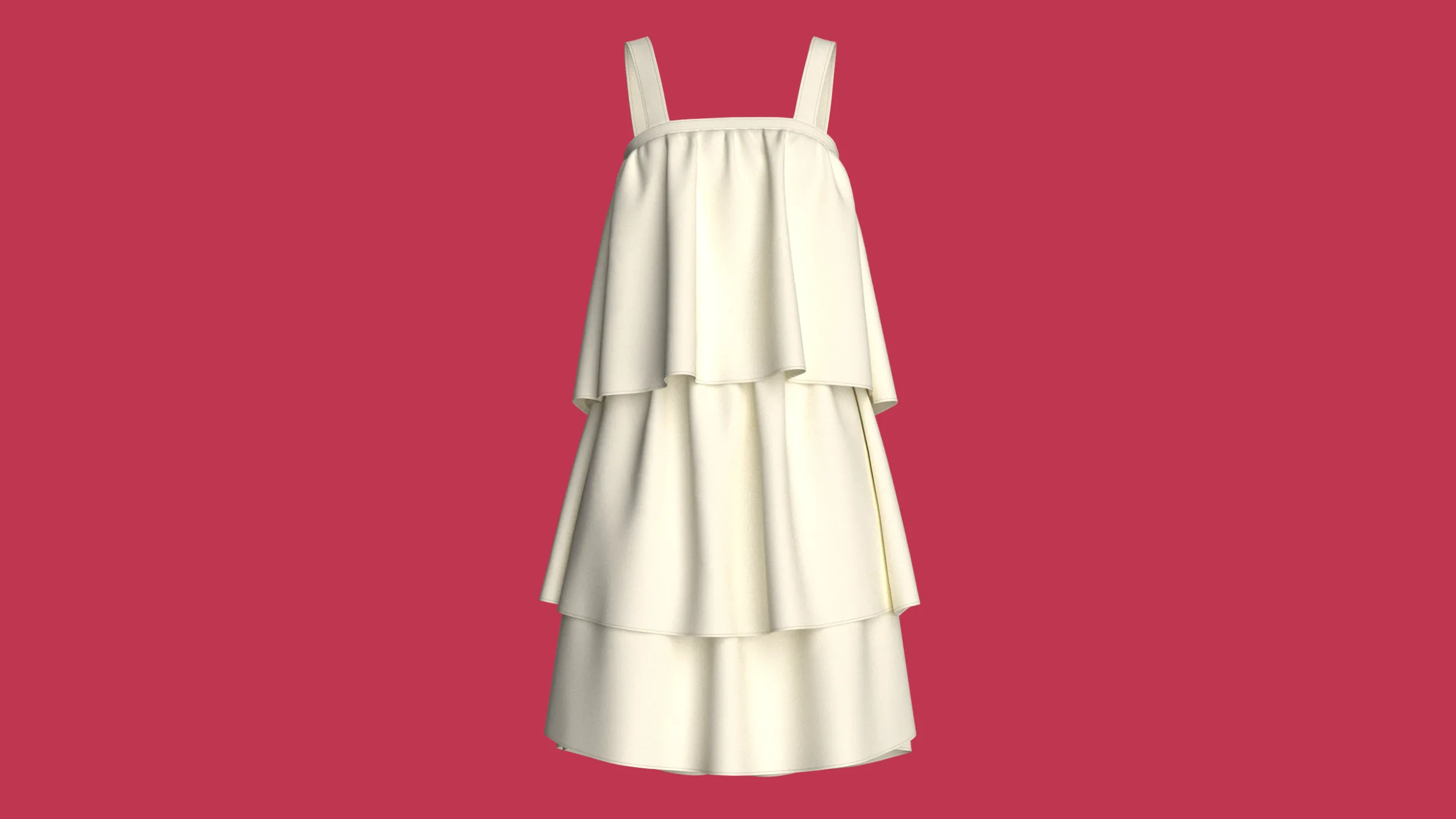 Girls Tiered Ruffle Mini Dress 3D Model .c4d .max .obj .3ds .fbx .stl .blend 