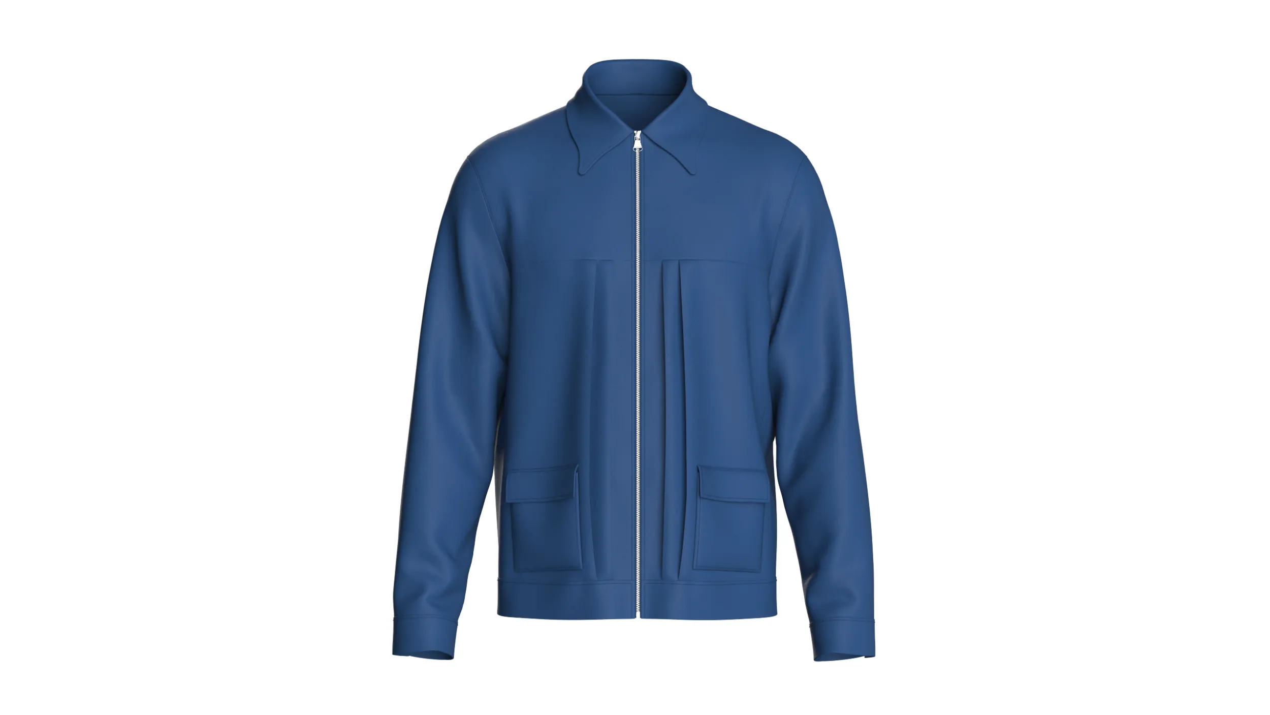 Men Relaxed-Fit Zip Shirt 3D Model .c4d .max .obj .3ds .fbx .stl .blend 