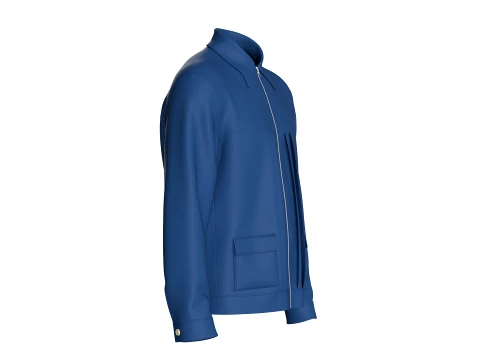 Men Relaxed-Fit Zip Shirt 3D Model