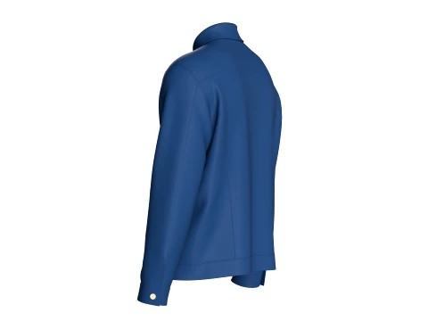 Men Relaxed-Fit Zip Shirt 3D Model