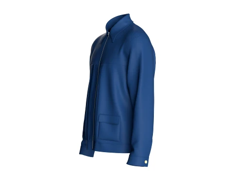 Men Relaxed-Fit Zip Shirt 3D Model
