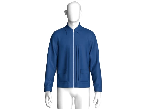 Men Relaxed-Fit Zip Shirt 3D Model