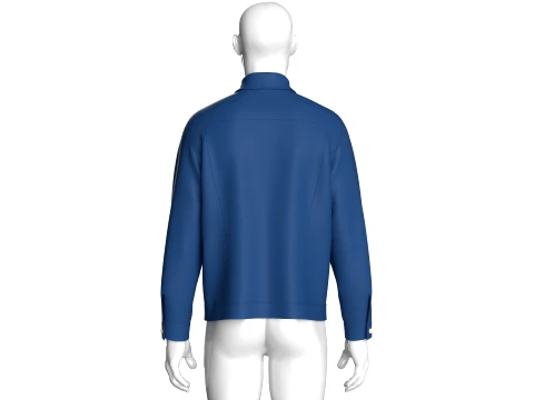 Men Relaxed-Fit Zip Shirt 3D Model