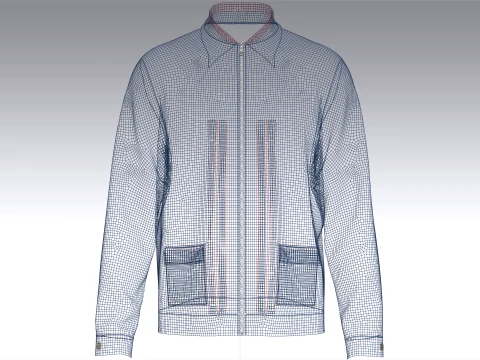 Men Relaxed-Fit Zip Shirt 3D Model