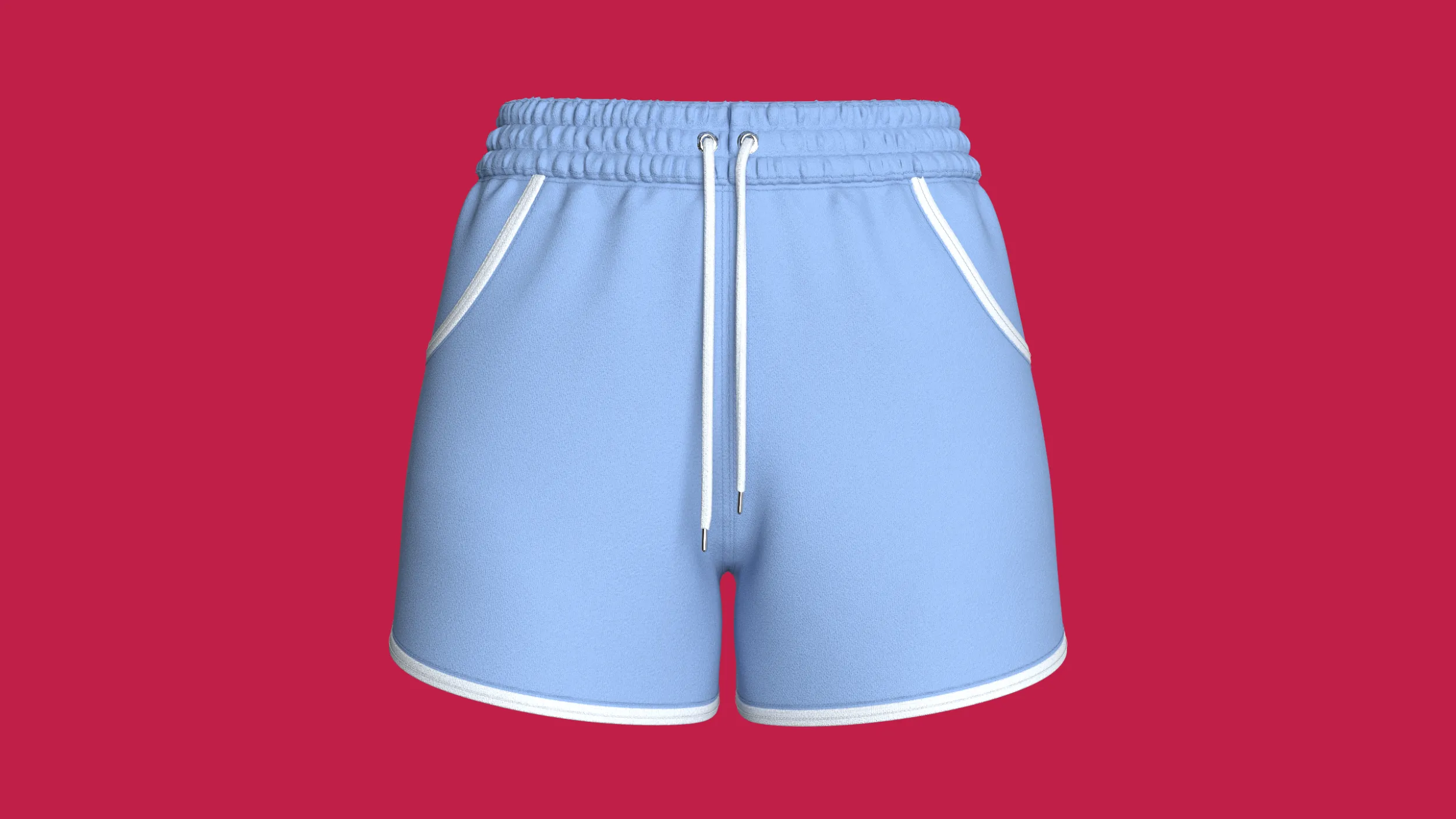 Girls Blue Sporty Shorts With Dolphin Hem 3D Model .c4d .max .obj .3ds .fbx .stl .blend 