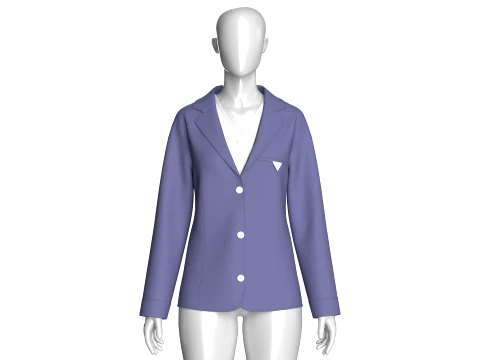 Blazer aziendale da ragazza con gilet Modello 3D