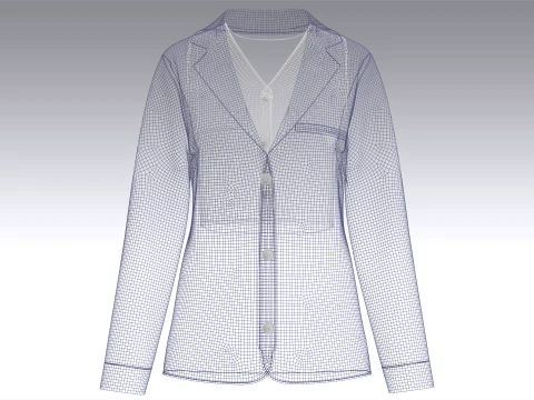 Blazer aziendale da ragazza con gilet Modello 3D