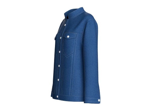 Girls Mandarin Collar Denim Shirt 3D Model