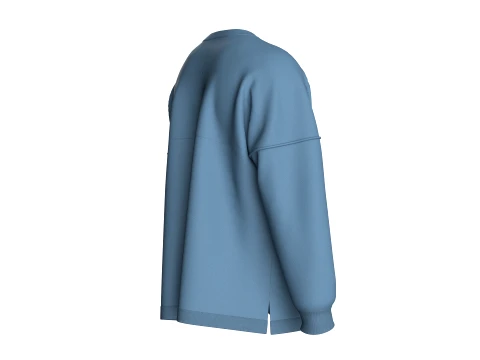 Men Drop-Shoulder Zip Sweatshirt 3D Model