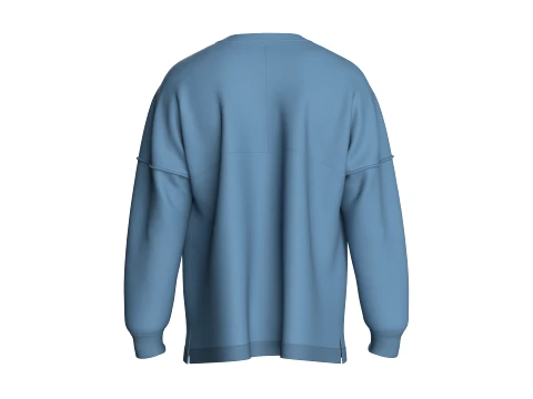 Men Drop-Shoulder Zip Sweatshirt 3D Model