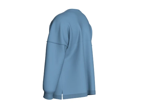Men Drop-Shoulder Zip Sweatshirt 3D Model