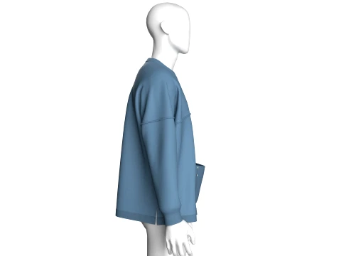 Men Drop-Shoulder Zip Sweatshirt 3D Model