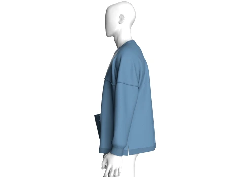 Men Drop-Shoulder Zip Sweatshirt 3D Model