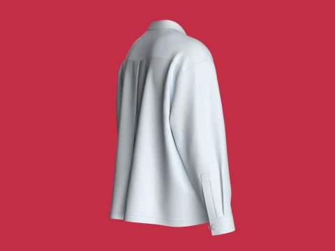 Men Long Sleeve Shirt With Pocket 3D Model
