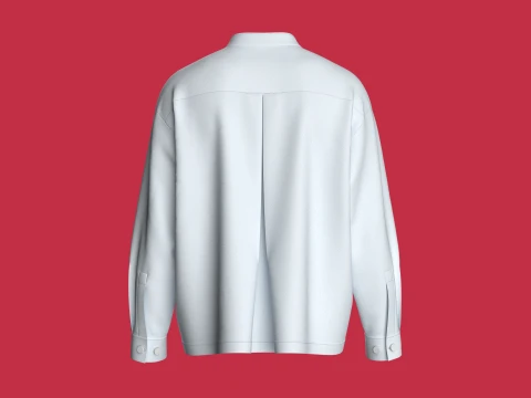 Men Long Sleeve Shirt With Pocket 3D Model