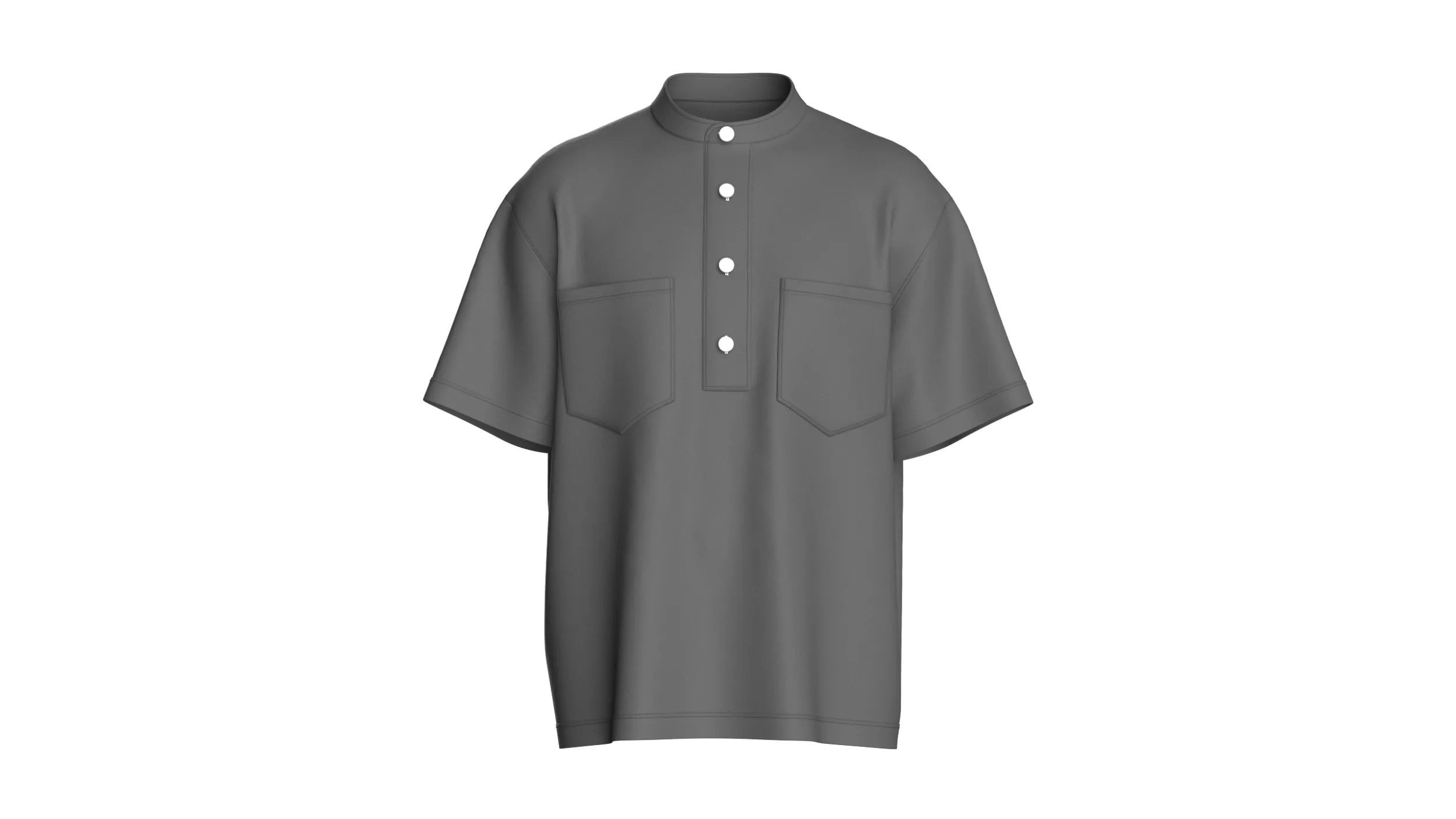 Men Overesized Dual-Pocket Shirt 3D Model .c4d .max .obj .3ds .fbx .stl .blend 