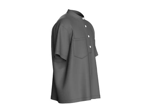 Men Overesized Dual-Pocket Shirt 3D Model