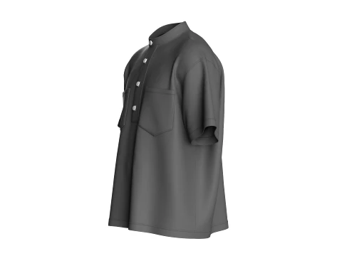 Men Overesized Dual-Pocket Shirt 3D Model