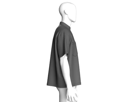 Men Overesized Dual-Pocket Shirt 3D Model