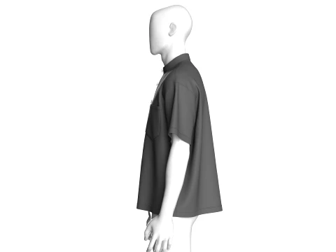 Men Overesized Dual-Pocket Shirt 3D Model