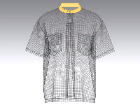 Men Overesized Dual-Pocket Shirt 3D Model