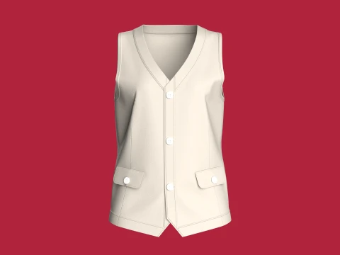 Klassiek op maat gemaakt vest voor meisjes 3D Model