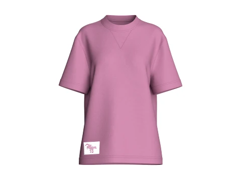 T-shirt &agrave; col rond avec &eacute;cusson pour fille Modèle 3D
