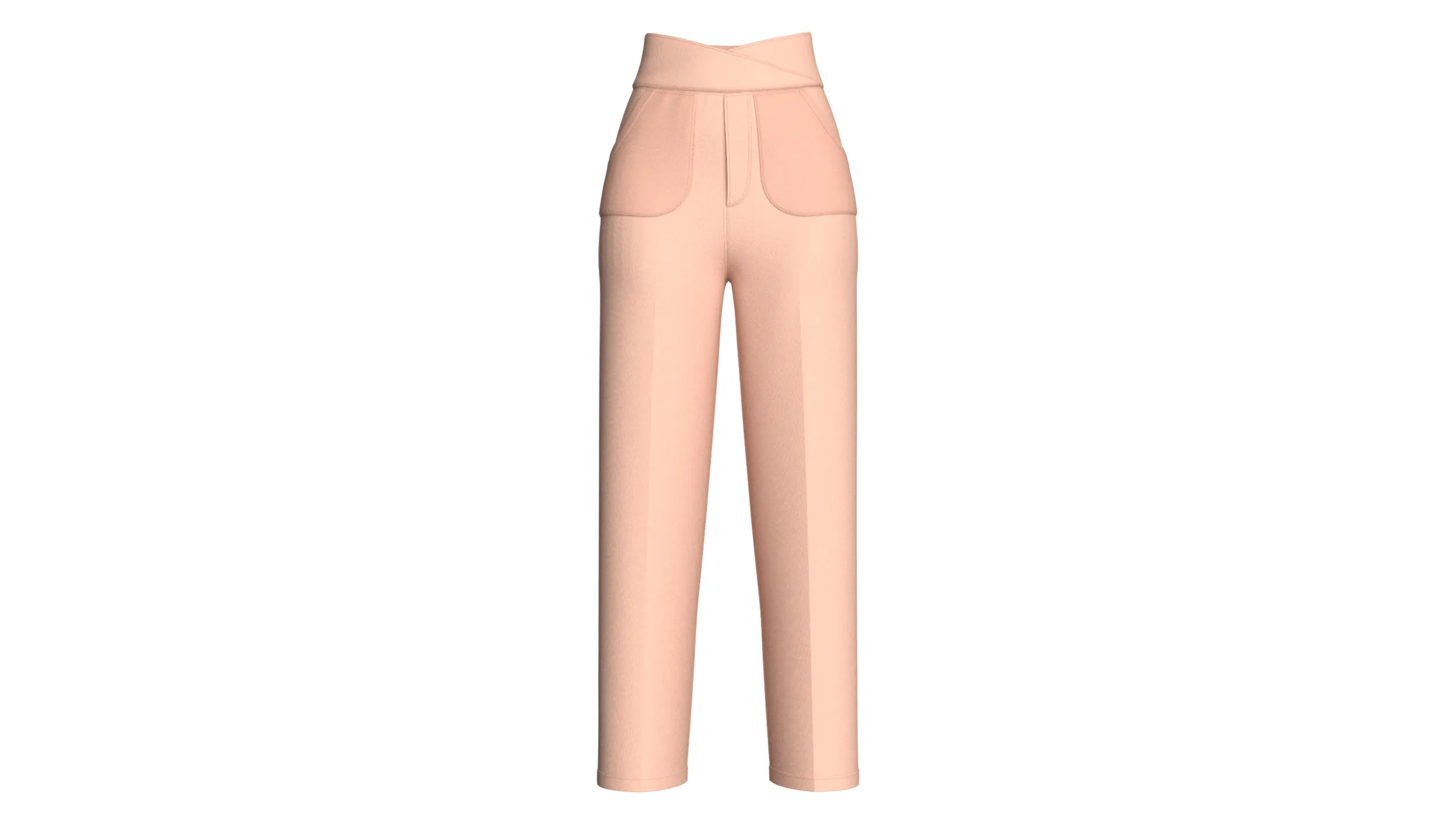 Girls Cross-Front High Waisted Pant 3D Model .c4d .max .obj .3ds .fbx .stl .blend 