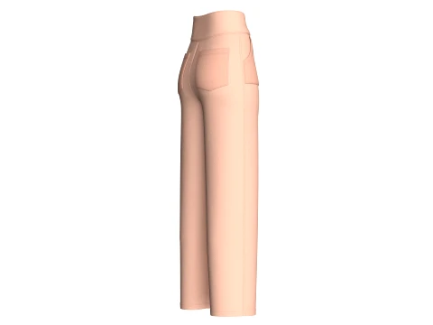 Girls Cross-Front High Waisted Pant 3D Model