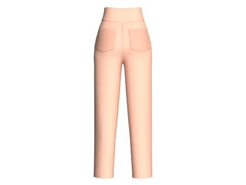 Girls Cross-Front High Waisted Pant 3D Model