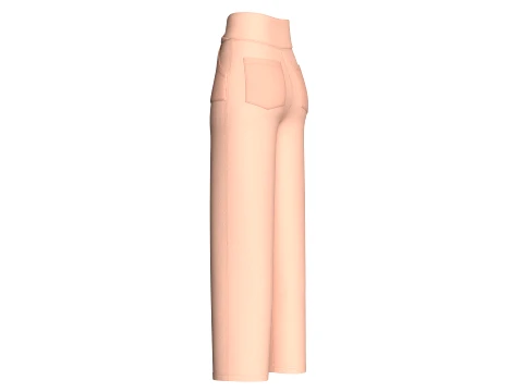 Girls Cross-Front High Waisted Pant 3D Model