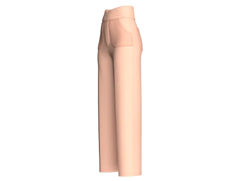 Girls Cross-Front High Waisted Pant 3D Model
