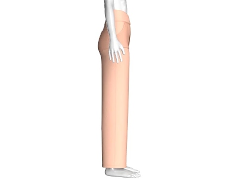 Girls Cross-Front High Waisted Pant 3D Model