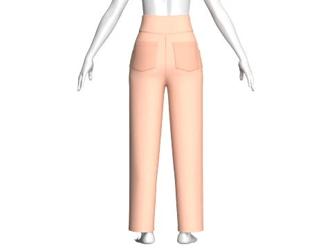 Girls Cross-Front High Waisted Pant 3D Model