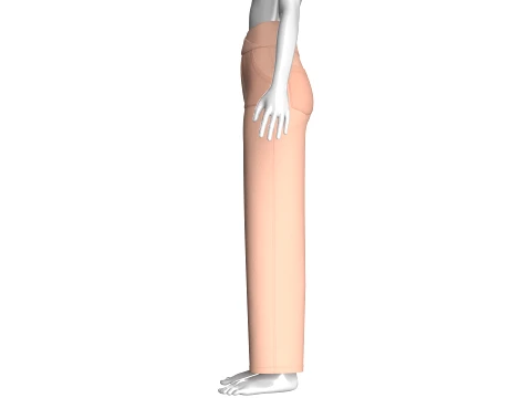 Girls Cross-Front High Waisted Pant 3D Model
