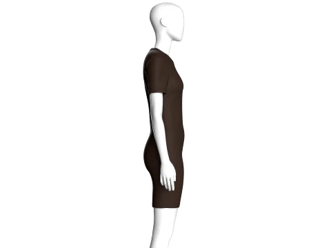 Girls Dark Brown Bodycon Mini Dress 3D Model