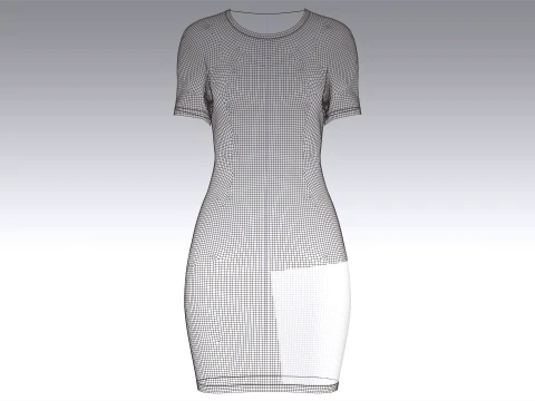 Girls Dark Brown Bodycon Mini Dress 3D Model