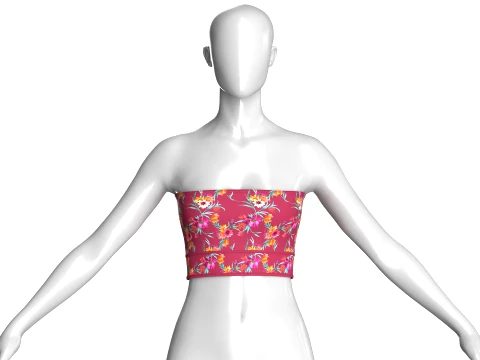Haut tube &agrave; fleurs pour fille Modèle 3D