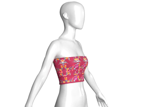 Girls Floral Tube Top 3D Model