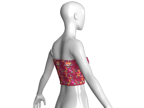Girls Floral Tube Top 3D Model