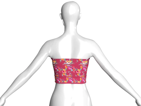 Girls Floral Tube Top 3D Model