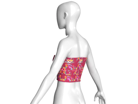 Girls Floral Tube Top 3D Model