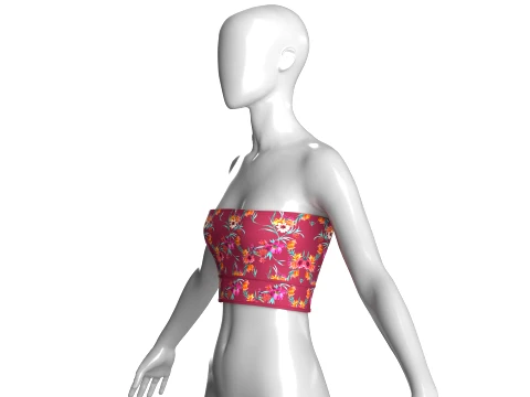 Girls Floral Tube Top 3D Model
